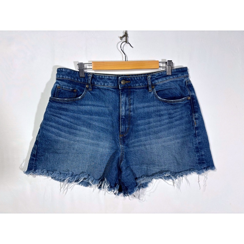 Festival Boho Raw Hem LOFT Denim Shorts Womens 14/32 Blue